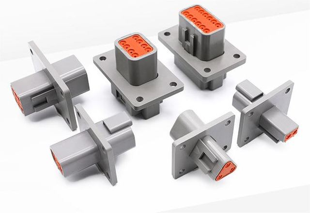DT04-12PA-L012 2-12 HOLES CONNECTOR ضد آب Deutsch با ثابت کردن فلنج با پایانه های DT06-4S
